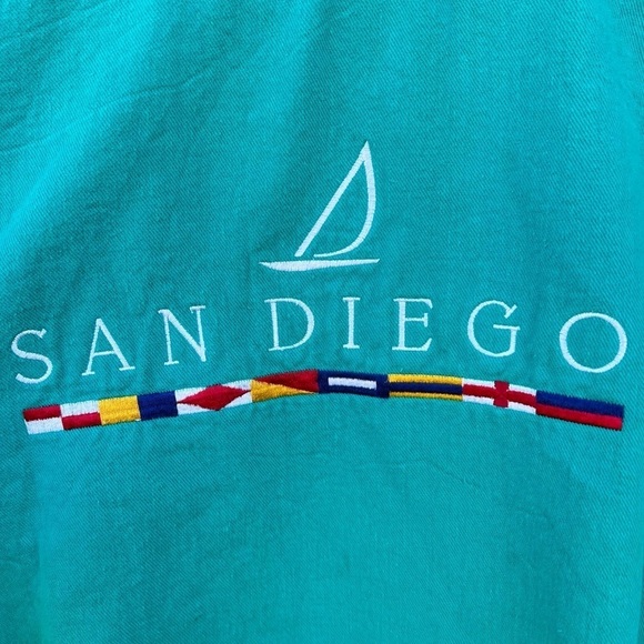 VTG Crazy Shirts SAN DIEGO Embroidered Crewneck Sweatshirt Sailing Flags Small - Picture 3 of 14